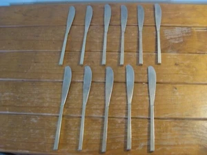 11 Piece SIGVARD BERNADOTTE Bronze Butter Knives (1950s) Sweden - Mid Century - Foto 1 di 12