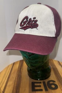 UNIVERSITY OF MONTANA GRIZ BURGUNDERROT & WEISS STRAPBACK ADJ HUT SEHR GUTER ZUSTAND. E16 - Bild 1 von 3