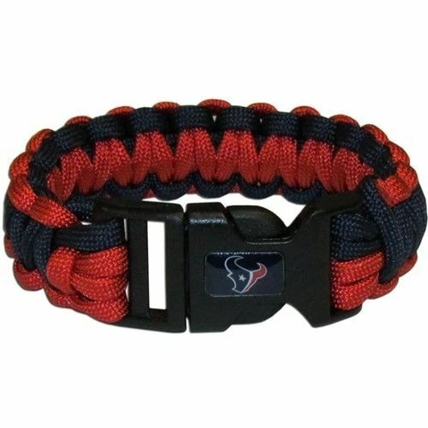 NFL Logo Survivor Bracelet New York Jets Houston Texans Unisex Nylon Paracord 7" Cover