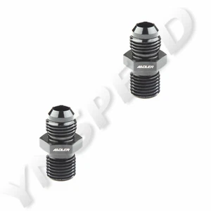 2PCS Aluminum 6AN AN-6 Male Flare To M14 x 1.5mm Straight Fitting Adapter Black - Picture 1 of 7