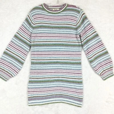 Jessica Simpson Girls Dress Sweater Blue Purple Stripe Knit Baggy Cozy 8 New - Image 1 of 4