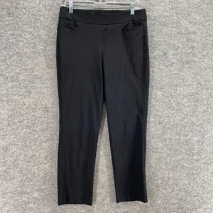 Liz Claiborne Pants Women 8P Petite Black Mid Rise Pull On Skinny Flat Front - Picture 1 of 10