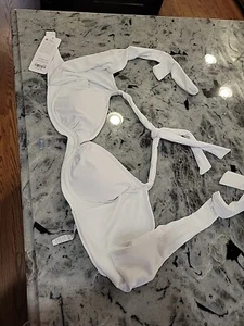 CRZ YOGA Women's tie back Bikini Swimsuit Top Sport Padded 36 B/C white NWT - Picture 1 of 12