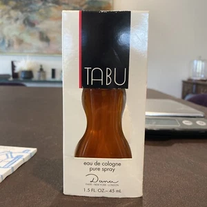 TABU By Dana Eau De Cologne Pure Spray Perfume Bottle 1.5 fl. oz VINTAGE NY box! - Picture 1 of 11