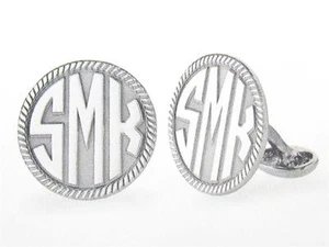 Special Order 3 Letter Initial Monogram Design Laser Cut Cuff Links Bridal Gift - Picture 1 of 1
