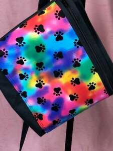 Crossbody Canvas Bag Handbag Puppy paws Tie-Dye Shoulder Bag 