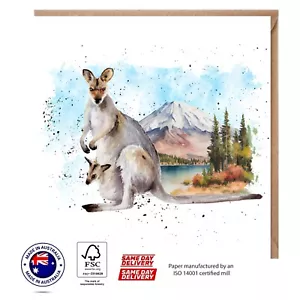 Kangaroo Greeting Card - Australian Designs The Creature set Luxury Materials - Picture 1 of 3
