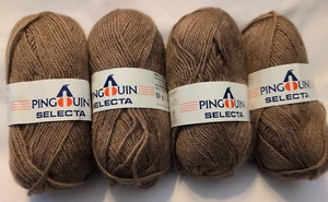 Pingouin Selecta Yarn lot of 4 Brown - Picture 1 of 16