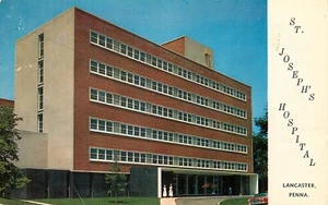 Postal de coche antiguo St Josephs Hospital Lancaster Pa pm 1966 West College Walnut St - Imagen 1 de 2