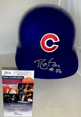 Brian McRae signed Chicago Cubs Full Size Batting Helmet autographed JSA - Image 1 of 4