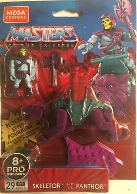 Masters Of Universe Mega Construx Panthor (FURRY TEXTURE) & Skeletor MOTU NEW - Image 1 of 3