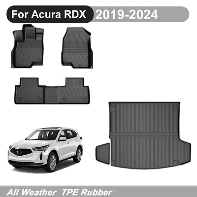 Car TPE Rubber Floor Mats and Cargo Liner All Weather For Acura RDX 2019-2025 - Image 1 of 4