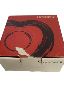 Orrefors Crystal Clear Amour Heart Shaped Tea Light Candle Holder Signed Sweden - Picture 1 of 4