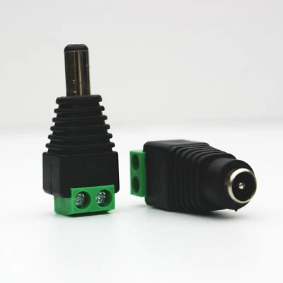 MARKENLOS DC Buchse/Stecker 12V CCTV Kamera Männchen/Weibchen 1V – 12V Schwarz LED Stripes