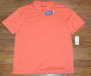 Hot Coral Haggar Quick Dry Easy Care UPF Performance Cool 18 Golf Shirt Polo - Picture 1 of 2