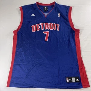Adidas Men's 2XL Basketball Jersey Detroit Pistons Ben Gordon #7 NBA Y2K Blue - Picture 1 of 16
