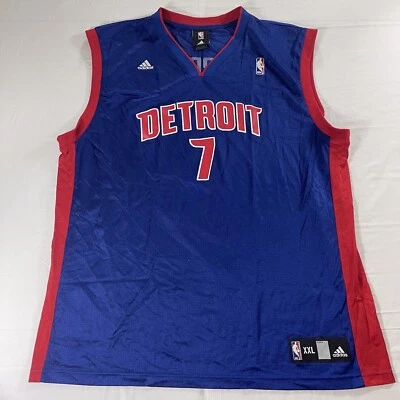Camiseta deportiva de baloncesto Adidas 2XL para hombre Detroit Pistons Ben Gordon #7 NBA Y2K azul Foto 1 de 4
