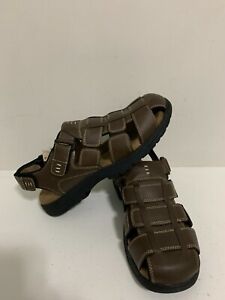 St Johns Bay Llewellyn Mens Strap Sandals Brown size 8 9 10 11 12 13 NEW