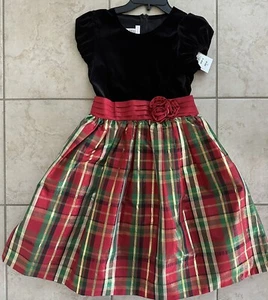 Bonnie Jean Christmas Dress.  Big Girl Size 16. NWT. Short Sleeve Velvet Bodice. - Picture 1 of 3
