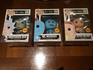 Funko Pop Chase Rick and Morty WEAPONIZED RICK + MR. MEESEEKS + SENTIENT MORTY - Imagen 1 de 5
