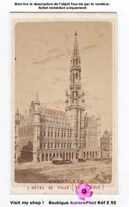 BELGIQUE, BRUXELLES, L'HÔTEL DE VILLE DU 15ème SIÈCLE, CDV ALBUMINÉE -E55 - Imagen 1 de 1