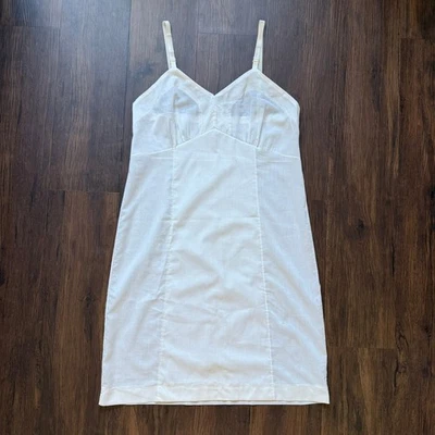 Vestido sin Mangas Vintage Slipperfection Blanco Mezcla Algodón Correas Ajustables Talla 36 Foto 1 de 4