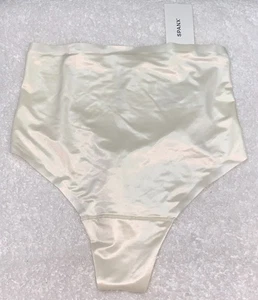 SPANX Satin Shaping Linen Ivory Thong Panty NEW Womens Sz S M L 40063R - Picture 1 of 13
