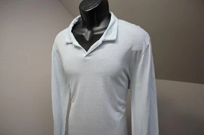 Camisa Polo Onia Lino Viscosa Azul Manga Larga Informal Para Hombre Talla Grande Foto 1 de 4