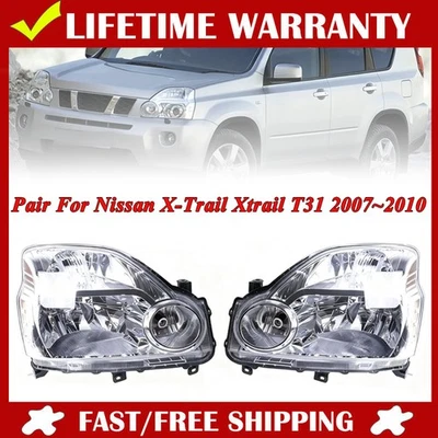Head Light Pair LH+RH Lamp For Nissan X-Trail Xtrail T31 2007~2010 ST STL TL TS - image 1 of 4