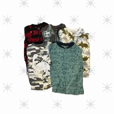 Lote (5) Pijama Carters Niños Vellón Pies para Dormir Una Pieza 4T Talla 4 Foto 1 de 4
