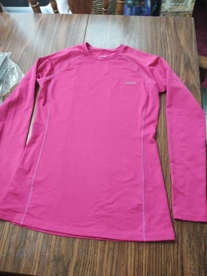 锐步 Play Dry 女式 L 码粉色长袖衬衫打底保湿  — 第 1/4 张图片