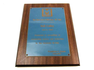 Vintage 1984 Univeristy of Michigan M Club Letterman Award Plaque Sign U of M - Picture 1 of 5