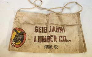 Old 2 Digit Phone No. Carpenters Apron Geib Janni Lumber Mule Hide Roofs - Picture 1 of 3