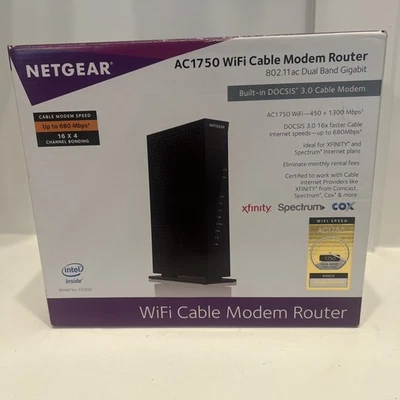 NETGEAR AC1750 WiFi Cable Modem Router Built-In DOCSIS 3.0-Model C6300 - Image 1 of 4
