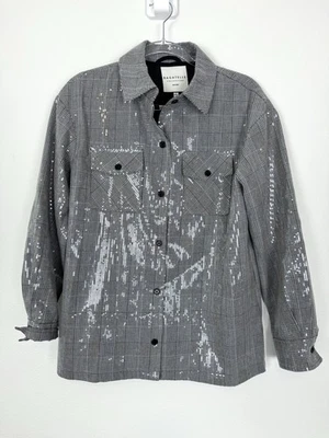 Женская рубашка Bagatelle Shacklet клетчатая серая клетчатая куртка Houndstooth размер Small - Изображение 1 из 4