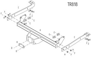 Barra de remolque de brida fija Towtrust para Renault Master Chassis Cab 1998 a 2010 - Imagen 1 de 8