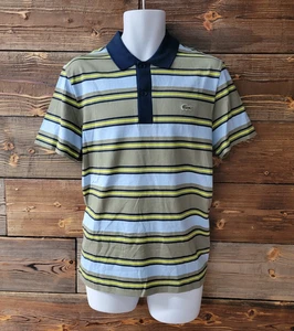 Lacoste Polo Shirt Mens 5 L Regular Fit Blue Green Striped Preppy NWT - Picture 1 of 21