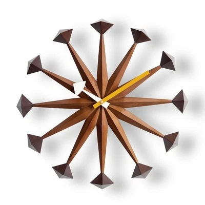 Reloj de pared de diseño DAIVA George Nelson Polygon Clock (marrón nogal) - Imagen 1 de 4