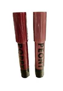 2x BATH and & BODY WORKS POPPY PEONY Moisture Lip Crayon Lipstick Lot - Sealed - Picture 1 of 2