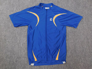 Cannondale Cycling Jersey Mens Small Blue Full Zip Short Sleeve Polyester Stretc
