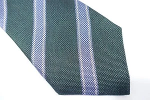 TASSO ELBA TRIVENTO STRIPED GREEN BLUE 3 INCH WIDTH 100% SILK NECK TIE MENS NEW - Picture 1 of 5
