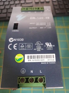 DR-120-48 120W/2.5A DIN-Rail 48VDC Industrial Power Supply - Foto 1 di 2