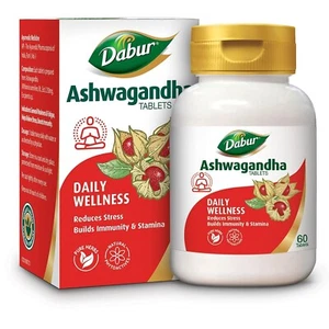 Dabur Ashwagandha Tablets | General Wellness | Stress Relief | Immunity Booster - Picture 1 of 7