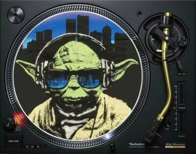 DJ Funky Yoda 12" SLIPMAT DJ TURNTABLES Slip Record Vinyl Matt Jedi Mix Master - Image 1 of 2