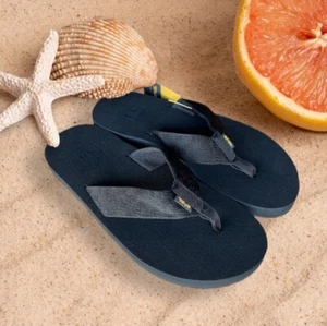 Teva Men's Mush ii BKBL Black Lightweight thong Flip Flop Sandals Size 9 - Picture 1 of 4