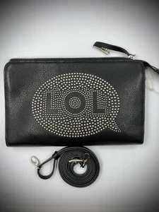 Brighton LOL Black Leather Stud Crossbody Handbag Purse NWT $190 E5170L - Picture 1 of 4