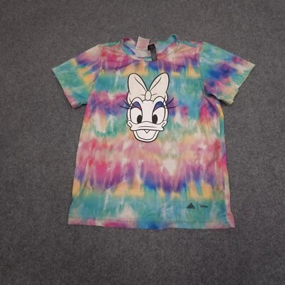 Adidas Shirt Kids 2XSMALL multicoloured disney tie dye sports rainbow Size 2XS - Image 1 of 4