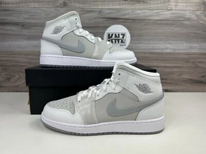*Nike Air Jordan 1 Mid SE BG GS White Metallic Silver (HQ3600 121) - Picture 1 of 10