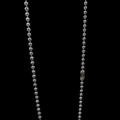 Collana uomo donna girocollo perle sfere semplice acciaio inox+Pacchetto regalo. - Immagine 1 di 4