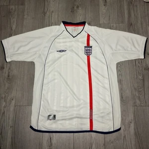 England 2001/03 National Team White Home Jersey Umbro Men's XL V-Neck Pullover - Picture 1 of 10